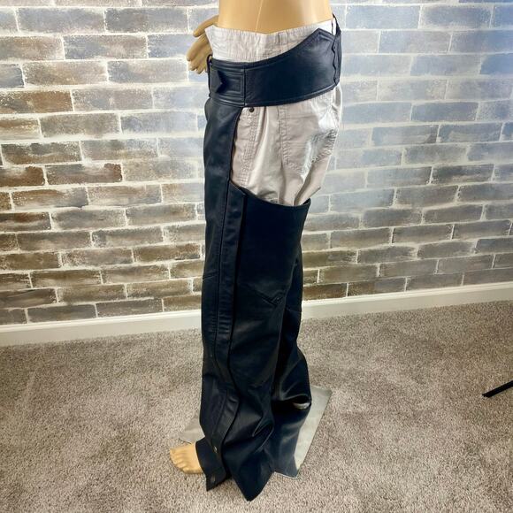 Mens Harley Davidson Leather Black Motorcycle Chaps Biker Riding Gear Size M - Picture 16 of 16